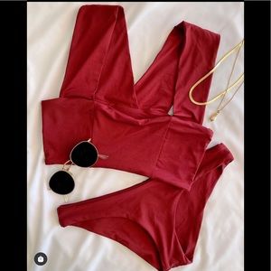 NWT LSPACE SmAll parker top and bottom set (green)